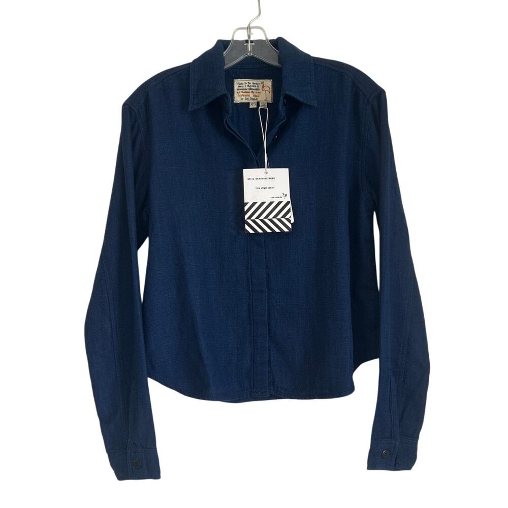 NWT Sandrine Rose Soft Denim Button‑Down, Indigo, Women’s XS